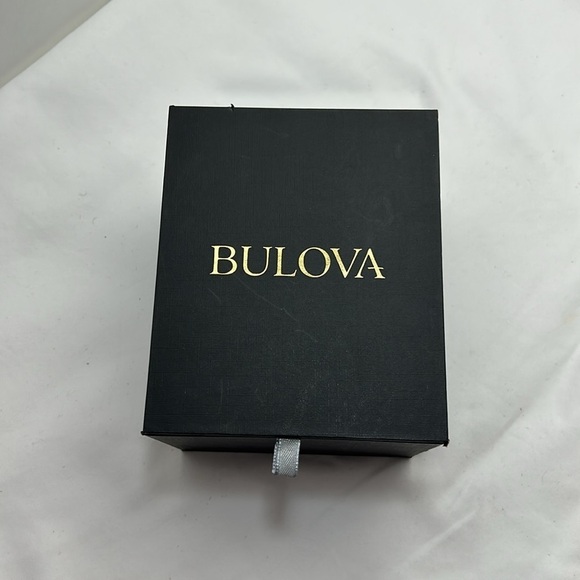 Bulova Two-tone Stainless 3-Diamond Black Date Dial Bracelet Watch - Picture 8 of 11